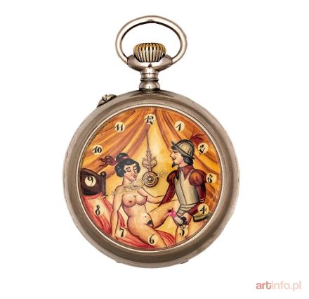Zegarek kieszonkowy z motywem erotycznym, Georges Rosskopf & Cie, Szwajcaria, 1 poł. XX w.