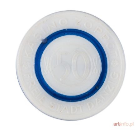 Żeton z sopockiego kasyna o nominale 50, 1922 r.