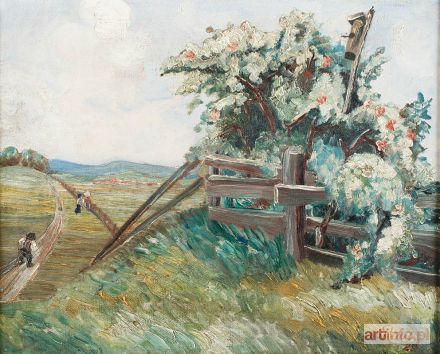 RAUBE Michał | Pejzaż z kwitnącą jabłonią, 1929