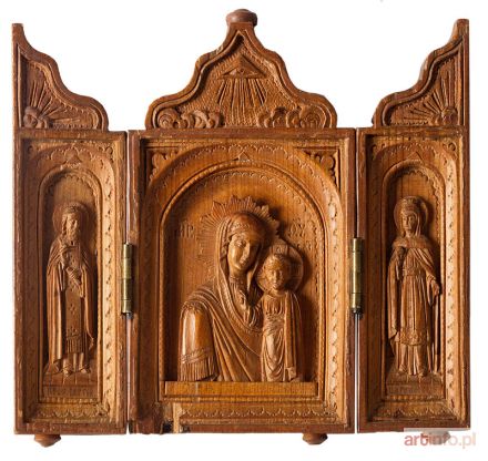Ołtarzyk podróżny Matka Boska Kazańska ze Świętymi, Europa Zachodnia, 1 poł. XX w.