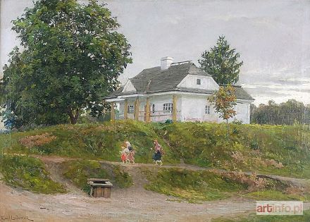 LINDEMAN Emil (LINDEMANN) | Pejzaż z dworkiem, ok. 1900