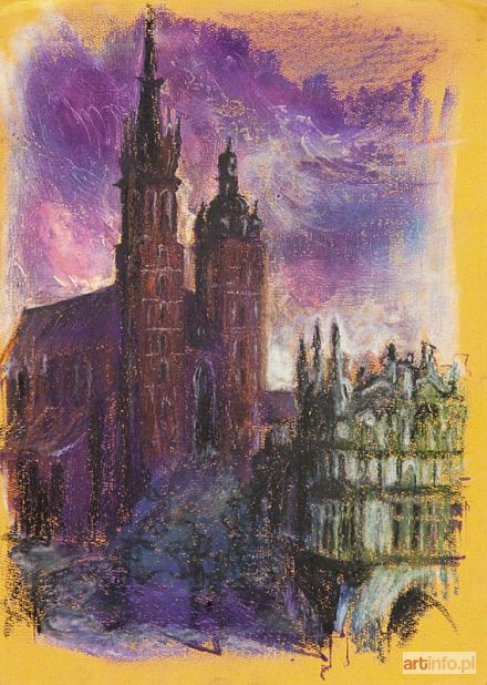 GRECHUTA Marek | Widok na Kościół Mariacki i fragment Sukiennic