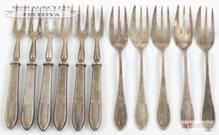 WIDELCZYKI DO ŚLIMAKÓW I CIASTA W STYLU ART DECO, Polska, Warszawa, Norblin, ok. 1925