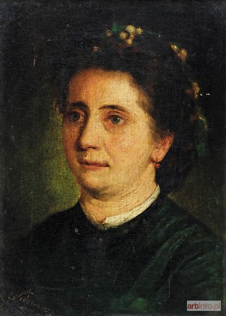 SIDOROWICZ Zygmunt | Portret kobiety z wiankiem jemioły we włosach, 1871