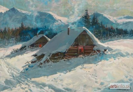 STAŃKO Leszek | DWIE CHATY POD ŚNIEGIEM, 1978