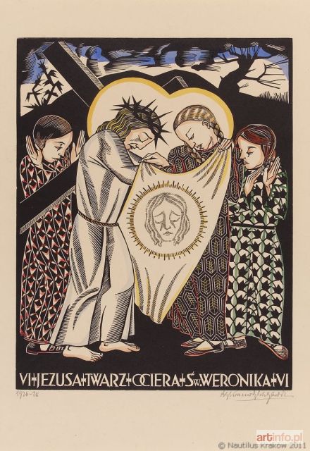 KRASNODĘBSKA-GARDOWSKA Bogna | Stacja VI - Jezus twarz ociera Św. Weronika, 1926-28