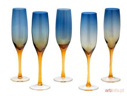 Zestaw 5 kieliszków, proj. Zbigniew Horbowy, Huta Szkła „Sudety”, lata 60-te XX w.