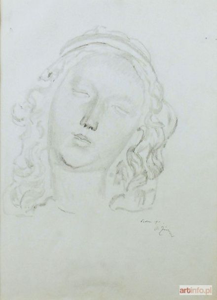 ŻURAWSKI Stanisław | Głowa Madonny - szkic rzeźby gotyckiej, 1911