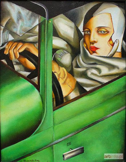 ŚLUSARSKI Eugeniusz | Autoportret w zielonym Bugatti, wg Tamary Łempickiej