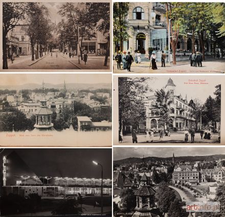 Kolekcja pocztówek z widokami na Hotel Werminghoff oraz ulicę Morską