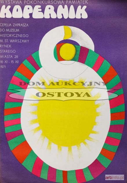 ŻUKOWSKA Danuta | Plakat KOPERNIK, WYSTAWA POKONKURSOWA PAMIĄTEK, 1971