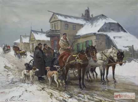 WASILEWSKI (Ignacy ZYGMUNTOWICZ) Czesław | SPOTKANIE PRZED KARCZMĄ, ok. 1920