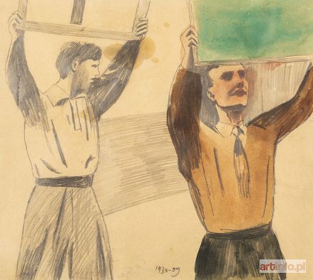 WŁODARSKI (Henryk Streng) Marek | Demonstracja obrazów (szkic), 1933