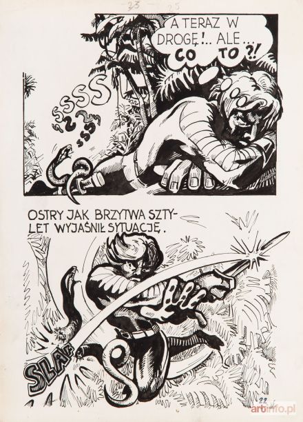 NOWAKOWSKI Andrzej Olaf | Noc sprawiedliwych pięści, plansza komiksowa nr 22, 1984 r.