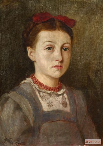 POPIEL Tadeusz | PORTRET MŁODEJ KOBIETY, 1897