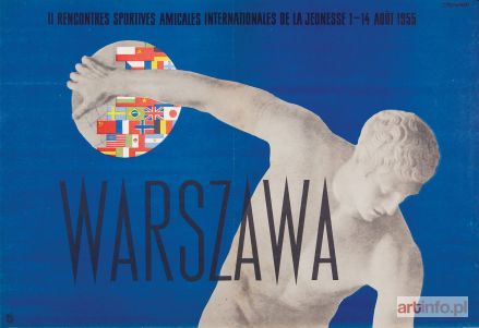 TREPKOWSKI Tadeusz | Plakat II rencontres sportives amicales internationales de la jeunesse 1-4 août Warszawa, 1955