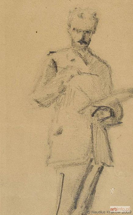 de LAVEAUX Ludwik | Malarz z pędzlem i paletą (Autoportret, studium), 1917