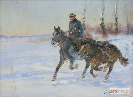 KOSSAK Jerzy | PATROL. UŁAN Z LUZAKIEM, 1935