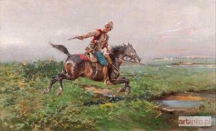 AJDUKIEWICZ Tadeusz | JEŹDZIEC NA STEPIE, ok. 1900