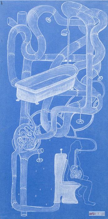 BUCZKOWSKA Dorota | Rysunek na desce z cyklu Cyrkulacje, 2004