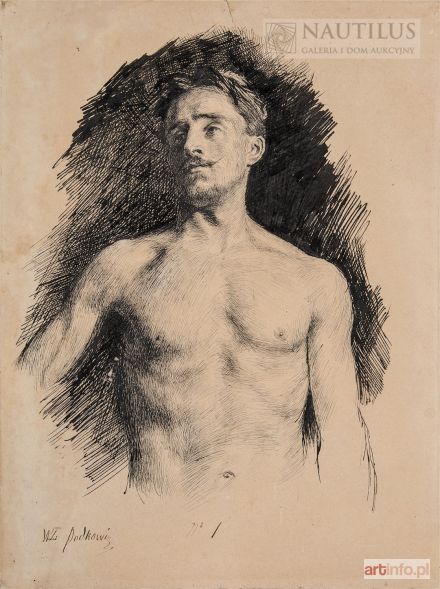 PODKOWIŃSKI Władysław Ansgary | Półakt męski, 1882-1884