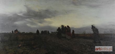 CHEŁMOŃSKI Józef | W drodze do kościoła, 1872