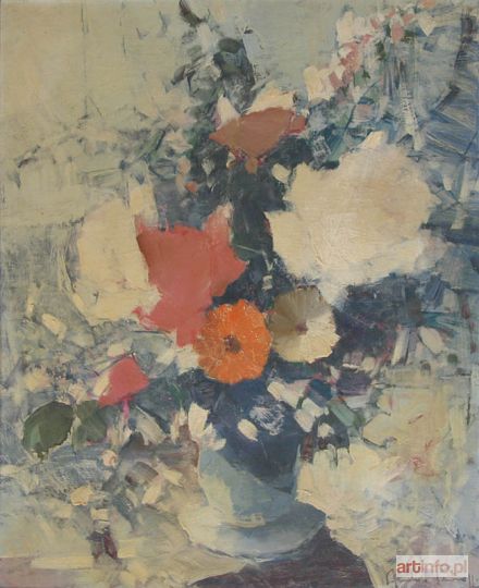 PETROFF André | Bouquet de fleurs dans un vase bleu (1951)