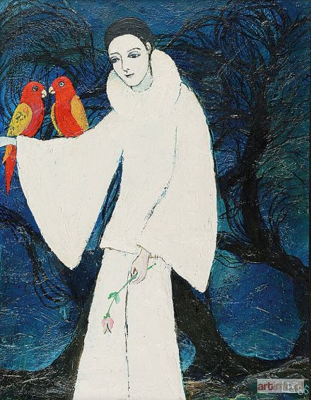 LIBERSKA Krystyna | Pierrot z papugami, 1986