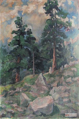 GAŁEK Stanisław | Pejzaż górski z drzewami, 1931