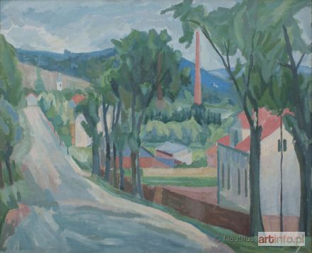 HRYNKOWSKI Jan Piotr (Hryńkowski) | Pejzaż z górskiego miasteczka, 1938