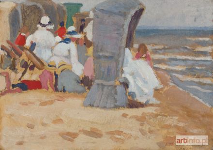 CZAJKOWSKI Stanisław | Na plaży w Sopocie, 1917 r.