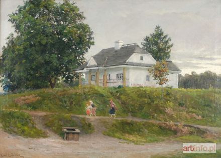 LINDEMAN Emil (LINDEMANN) | Pejzaż z dworkiem, ok. 1914