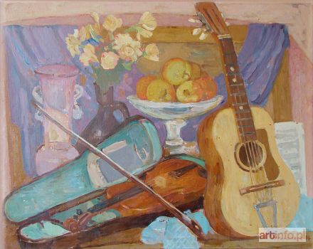 POPIELCZYK Tadeusz | Martwa natura ze skrzypcami i gitarą, 1984