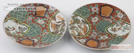 PARA TALERZY IMARI, Japonia, Arita,  Hichozan Shinpo, 2 połowa XIX w.