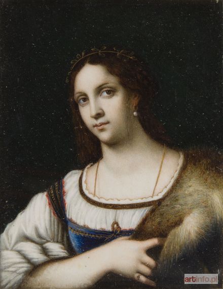 AUTOR nierozpoznany, XVIII w. | Miniatura - Portret kobiety wg Sebastiano del Piombo (ok. 1484-1547)