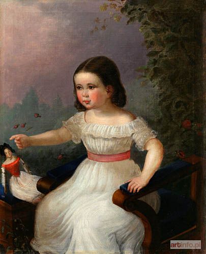 WIELAND Carl | PORTRET DZIEWCZYNKI Z LALKĄ, 1840 r.