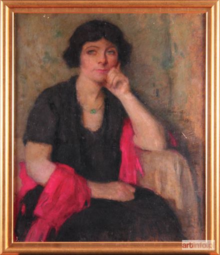 KARPIŃSKI Alfons | Portret kobiety w czarnej sukni, 1928 r.