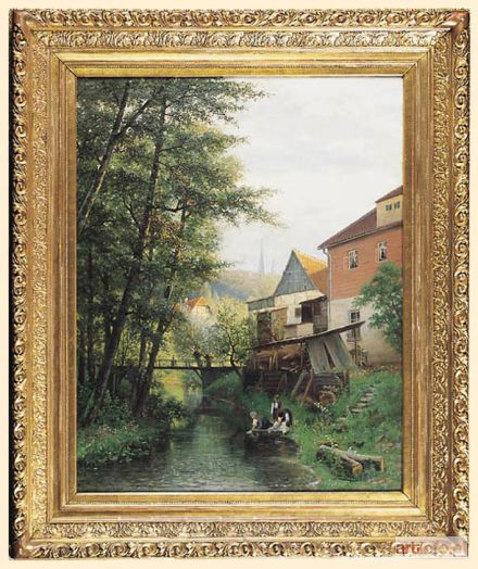 POORTEN Jacobus Johannes van | PRACZKI NAD POTOKIEM, 1883