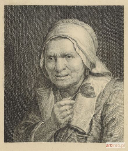 WILLE Georg Johann | KOBIETA z TULIPANEM, ok. 1780