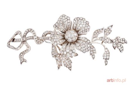 Brosza w formie gałązki kwiatu, poł. XX w.