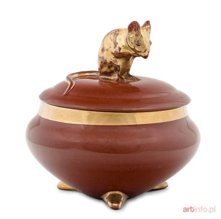 Pojemnik z pokrywką, Królewska Manufaktura Majoliki w Kadynach, l. 30-te XX w.