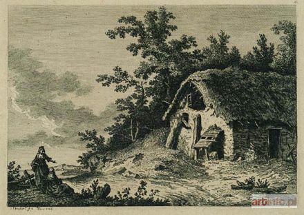 HACKERT Philipp Jacob | PEJZAŻ Z CHATĄ, 1766