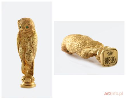 Tłok pieczętny z figurką sowy