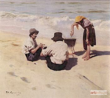 WYGRZYWALSKI Feliks Michał | Posiłek na plaży, 1923