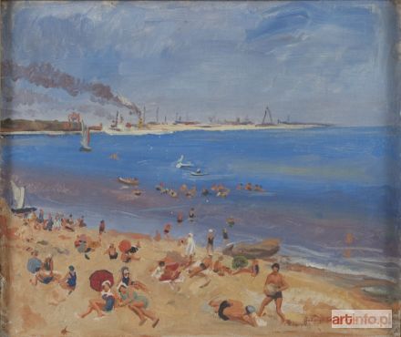 CZARNECKA-LEWAKOWSKA Jadwiga | Plaża w Gdańsku, 1930 r.