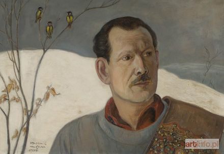 HOFMAN Wlastimil | PORTRET MĘŻCZYZNY Z SIKORKAMI, 1957