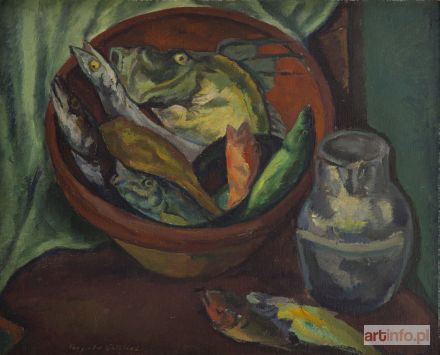 GOTTLIEB Leopold | Martwa natura z rybami, około 1925 r.