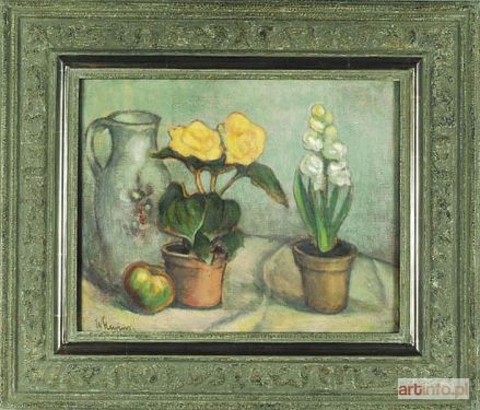 ŚLEWIŃSKI Władysław | MARTWA NATURA Z DONICZKAMI I DZBANEM, ok. 1907