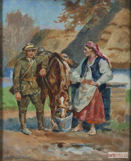 STUDENCKI Stanisław | Ułan karmiący konia