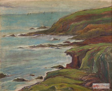 ŚLEWIŃSKI Władysław | Skalisty brzeg oceanu w Bretanii, przed 1905 r.